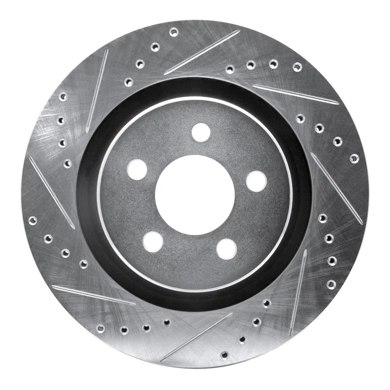 R1 Concepts 631-42021L, R1 11-12 Jeep Liberty Front Left Drilled & Slotted Silver Brake Rotor