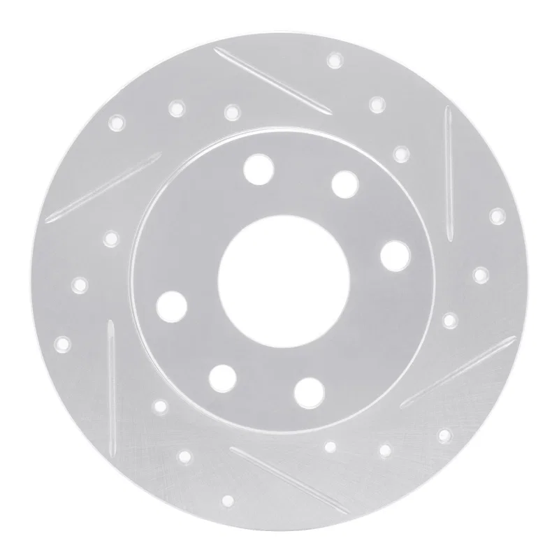 R1 Concepts 631-47001R, R1 85-89 Chevrolet SPECTRUM Front Right Drilled & Slotted Silver Brake Rotor