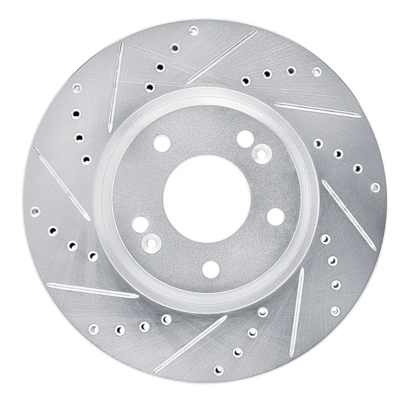 R1 Concepts 631-21016L, R1 15-19 Kia SOUL EV Front Left Drilled & Slotted Silver Brake Rotor