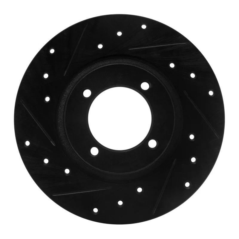 R1 Concepts 633-76001L, R1 75-79 Toyota Corolla (US/Canada) Front Left Drilled & Slotted Black Brake Rotor