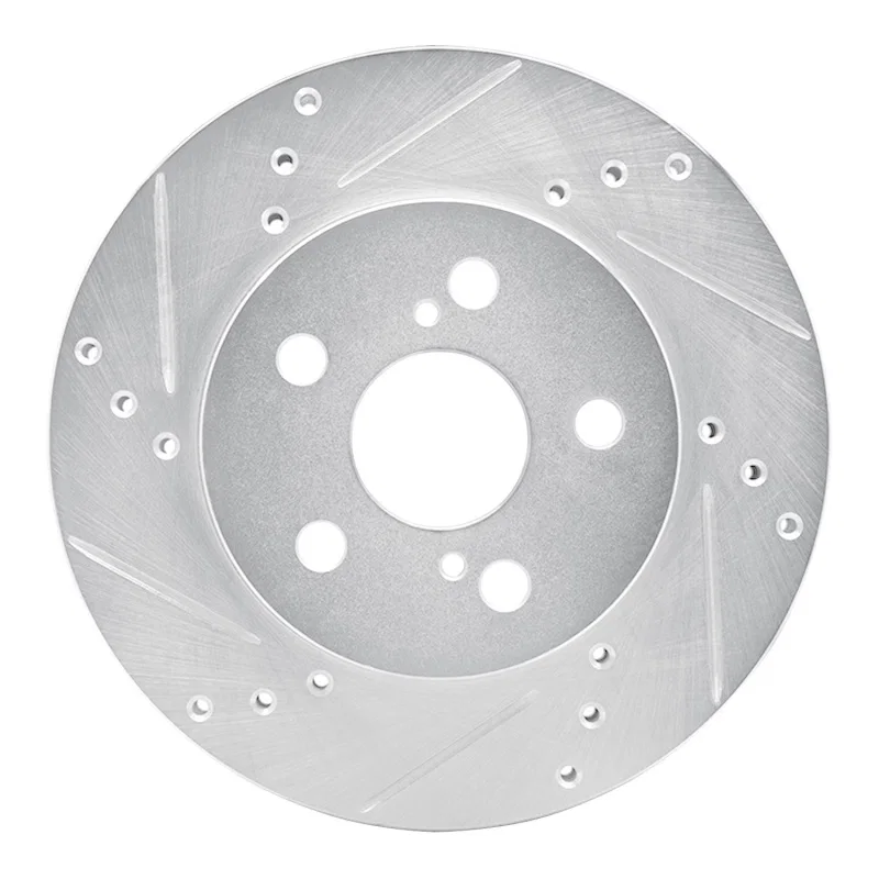 R1 Concepts 631-76151L, R1 16-22 Toyota Prius Front Left Drilled & Slotted Silver Brake Rotor