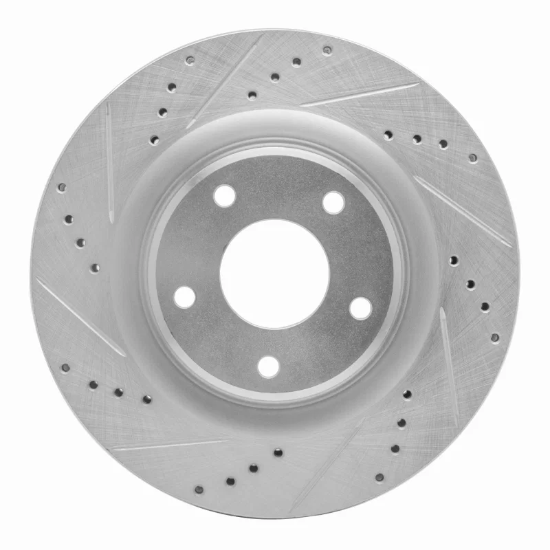 R1 Concepts 631-40018L, R1 98-04 Chrysler Concorde Front Left Drilled & Slotted Silver Brake Rotor