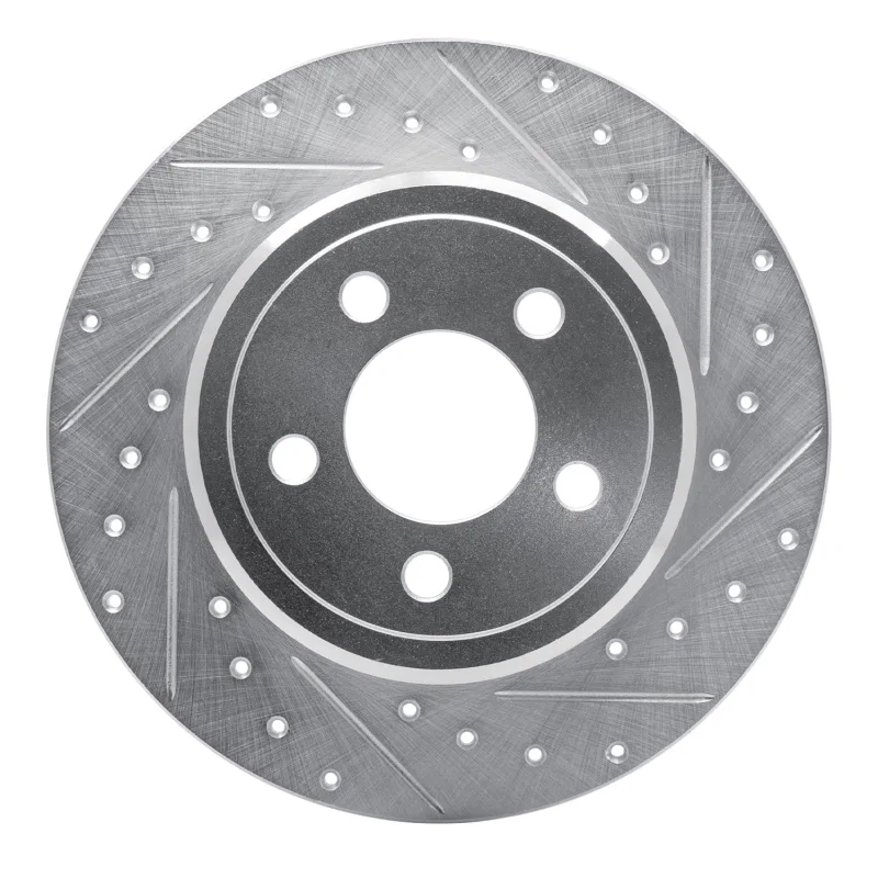 R1 Concepts 631-39016R, R1 2005-2023 Chrysler 300 Rear Right Drilled & Slotted Silver Brake Rotor