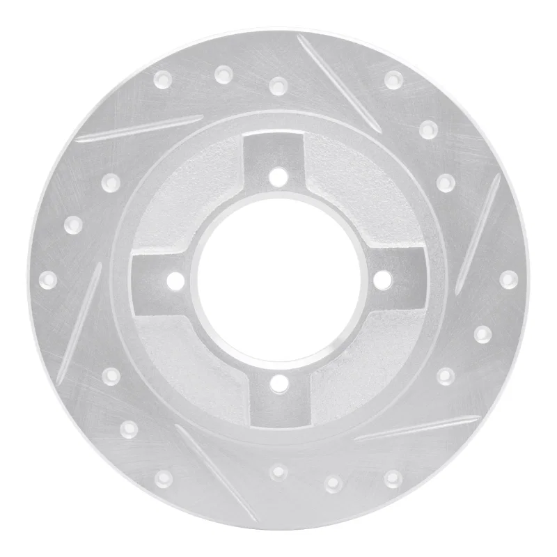R1 Concepts 631-67013R, R1 82-86 Nissan TSURU (Mexico) Front Right Drilled & Slotted Silver Brake Rotor