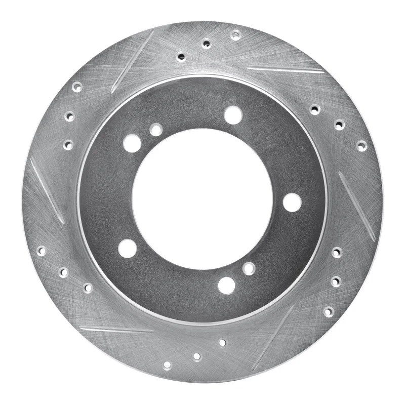 R1 Concepts 631-47060L, R1 99-04 Chevrolet Tracker Front Left Drilled & Slotted Silver Brake Rotor
