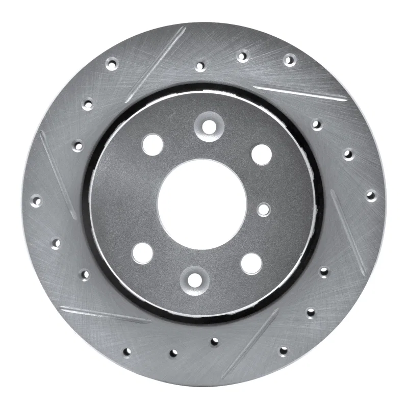 R1 Concepts 631-21001L, R1 94-00 Kia SPECTRA Front Left Drilled & Slotted Silver Brake Rotor