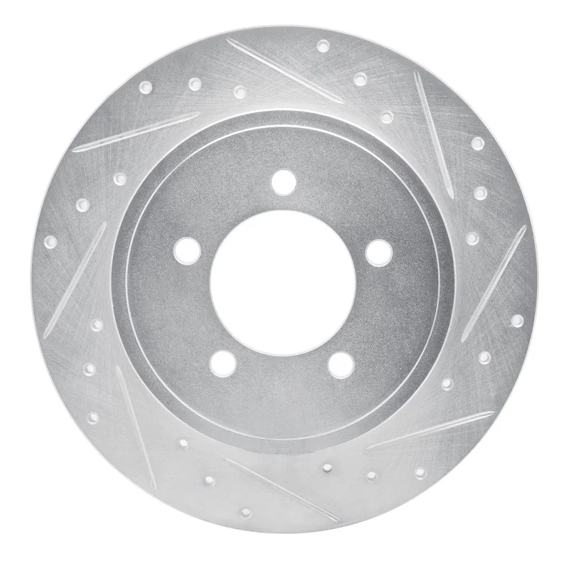 R1 Concepts 631-54178R, R1 02-10 Ford Explorer Rear Right Drilled & Slotted Silver Brake Rotor