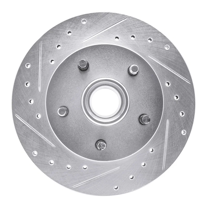 R1 Concepts 631-54110L, R1 1983-1997 Ford Ranger (USA/Canada) Front Left Drilled & Slotted Silver Brake Rotor