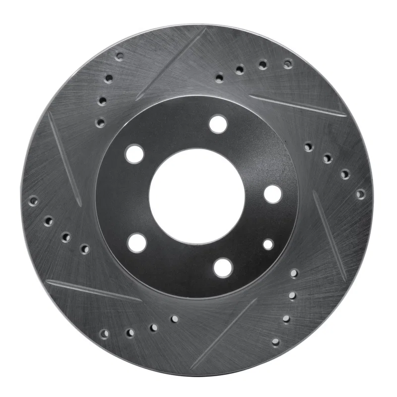 R1 Concepts 631-80062L, R1 95-06 Mazda MPV Front Left Drilled & Slotted Silver Brake Rotor