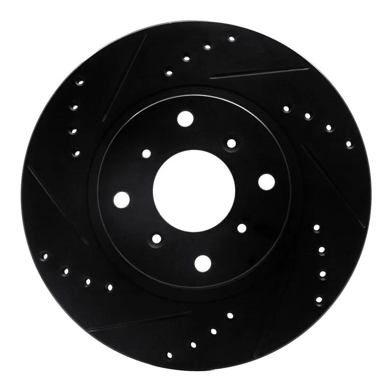 R1 Concepts 633-58003L, R1 87-90 Acura Legend Front Left Drilled & Slotted Black Brake Rotor