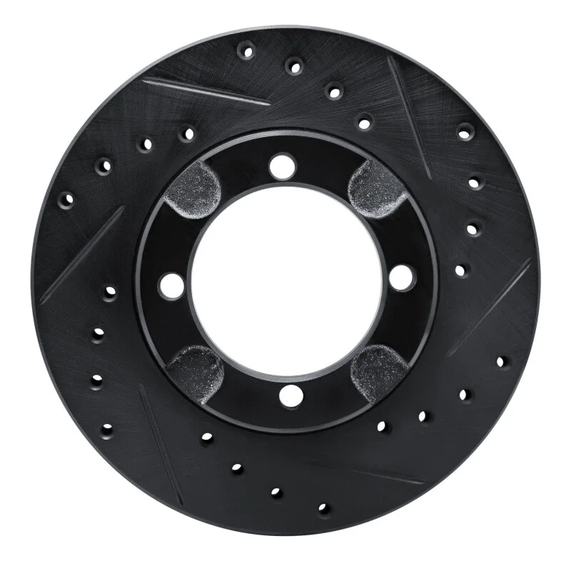 R1 Concepts 633-72013R, R1 91-92 Dodge COLT Front Right Drilled & Slotted Black Brake Rotor