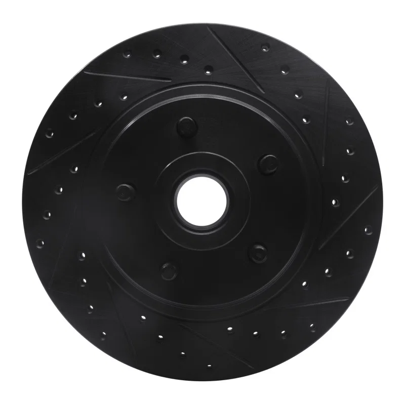 R1 Concepts 633-40003R, R1 76-81 Chrysler CORDOBA Front Right Drilled & Slotted Black Brake Rotor
