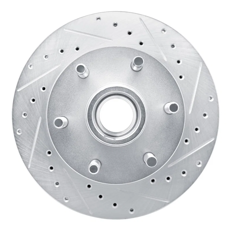 R1 Concepts 631-48031R, R1 94-02 Chevrolet Express 2500 Front Right Drilled & Slotted Silver Brake Rotor