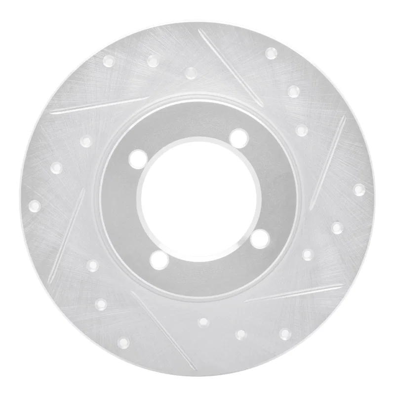 R1 Concepts 631-22000R, R1 67-74 Opel Manta Front Right Drilled & Slotted Silver Brake Rotor