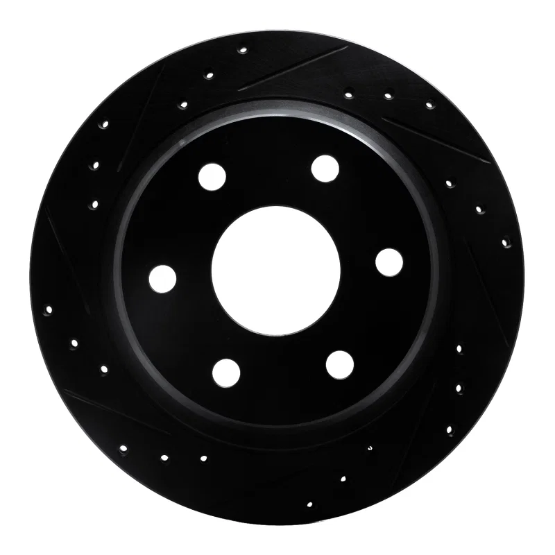 R1 Concepts 633-48037L, R1 99-07 Chevrolet AVALANCHE 1500 Rear Left Drilled & Slotted Black Brake Rotor