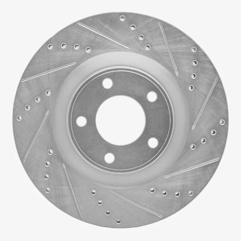 R1 Concepts 631-54089R, R1 07-15 Ford Edge Front Right Drilled & Slotted Silver Brake Rotor