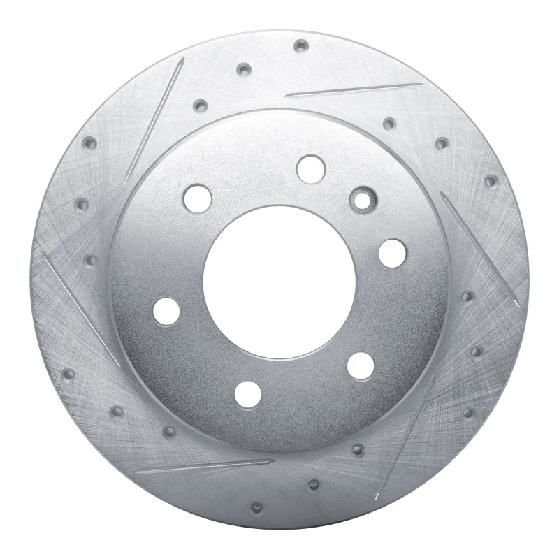 R1 Concepts 631-63175L, R1 19-25 Freightliner SprintER 1500 Rear Left Drilled & Slotted Silver Brake Rotor
