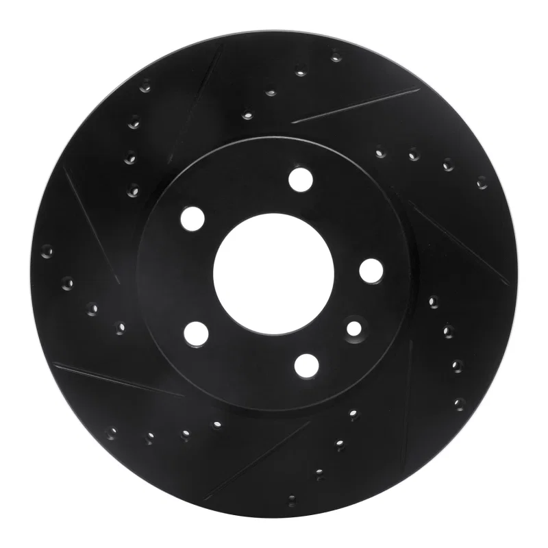 R1 Concepts 633-46033L, R1 13-25 Cadillac ATS Front Left Drilled & Slotted Black Brake Rotor