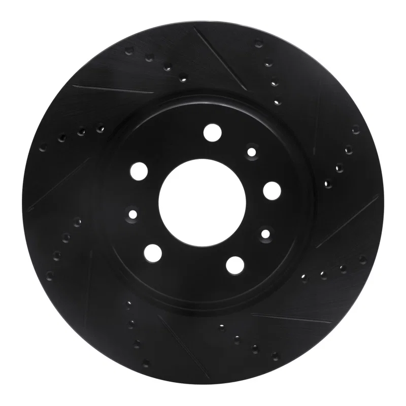 R1 Concepts 633-46013R, R1 03-08 Cadillac STS Front Right Drilled & Slotted Black Brake Rotor