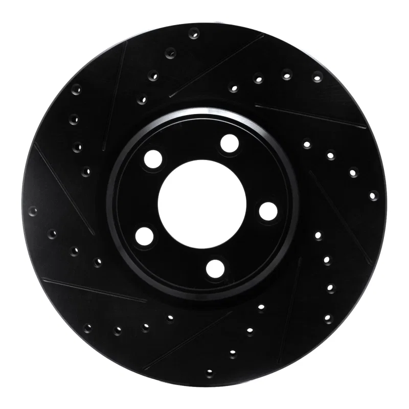 R1 Concepts 633-54044L, R1 00-06 Ford Thunderbird Front Left Drilled & Slotted Black Brake Rotor