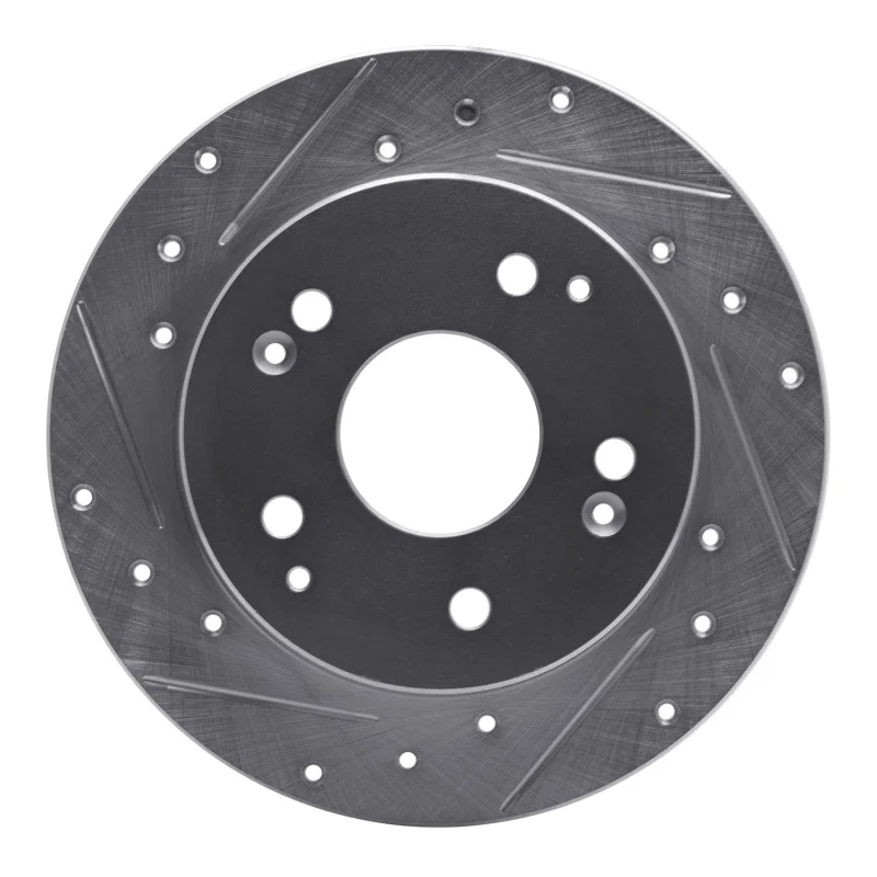 R1 Concepts 631-59026L, R1 97-01 Acura Integra Rear Left Drilled & Slotted Silver Brake Rotor