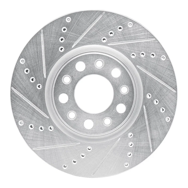 R1 Concepts 631-39025L, R1 13-23 Chrysler 200 Front Left Drilled & Slotted Silver Brake Rotor