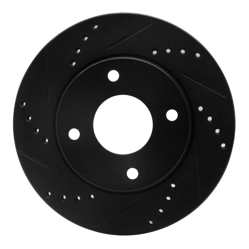 R1 Concepts 633-67062L, R1 07-17 Nissan TIIDA (Mexico) Front Left Drilled & Slotted Black Brake Rotor