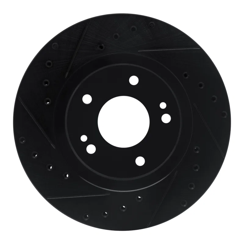R1 Concepts 633-72014L, R1 91-93 Dodge STEALTH Front Left Drilled & Slotted Black Brake Rotor