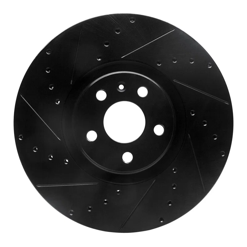 R1 Concepts 633-27051L, R1 16-26 Polestar Polestar 2 Front Left Drilled & Slotted Black Brake Rotor