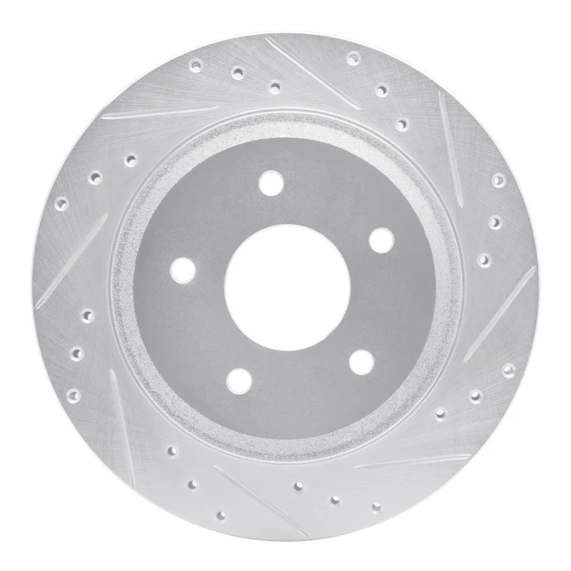 R1 Concepts 631-47021R, R1 88-94 Chevrolet Corvette Front Right Drilled & Slotted Silver Brake Rotor