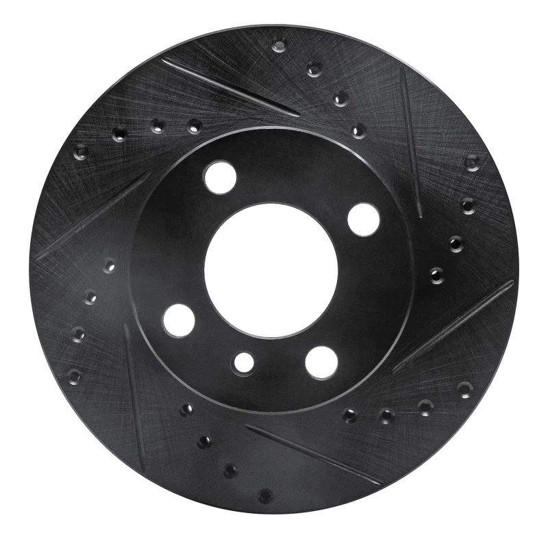 R1 Concepts 633-31005R, R1 76-77 BMW 320I (USA/Canada) Front Right Drilled & Slotted Black Brake Rotor