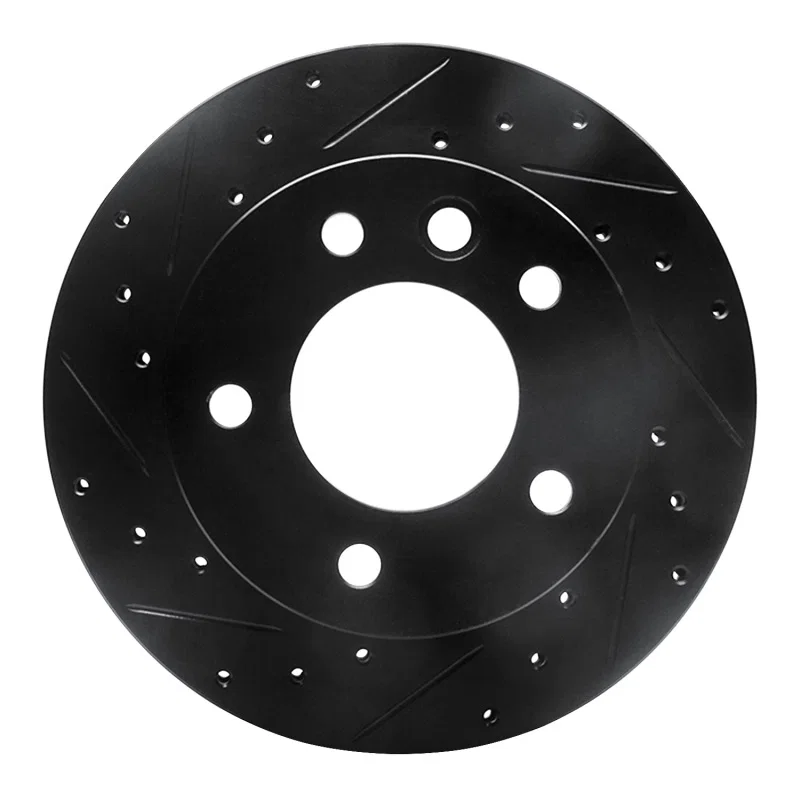 R1 Concepts 633-40042L, R1 02-06 Dodge Sprinter 3500 Front Left Drilled & Slotted Black Brake Rotor