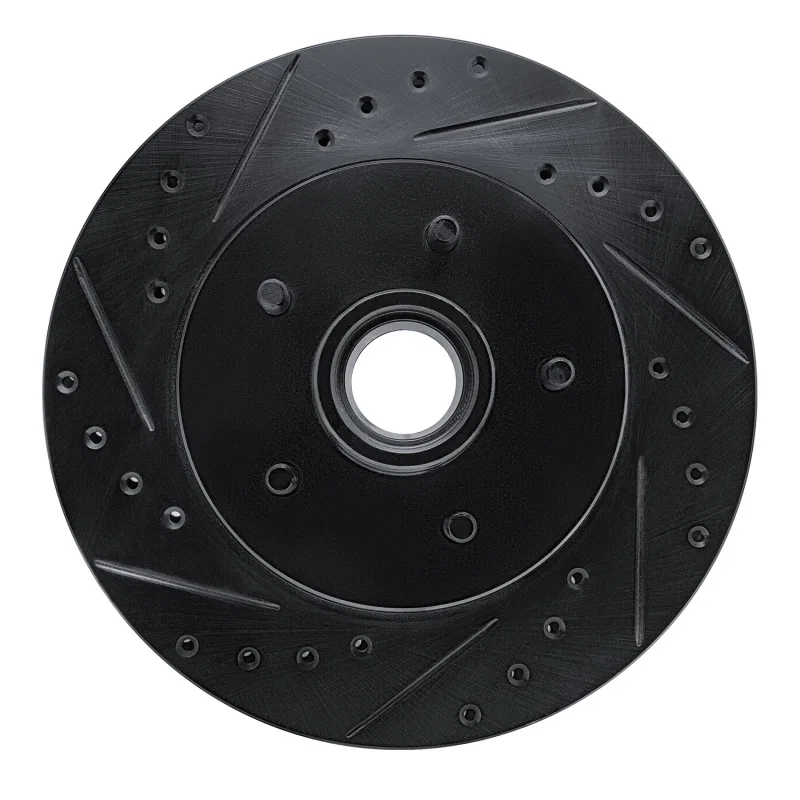 R1 Concepts 633-47056L, R1 85-92 Chevrolet Camaro Front Left Drilled & Slotted Black Brake Rotor