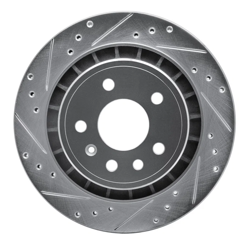R1 Concepts 631-65014L, R1 2002-2010 Saab 9-5 Rear Left Drilled & Slotted Silver Brake Rotor