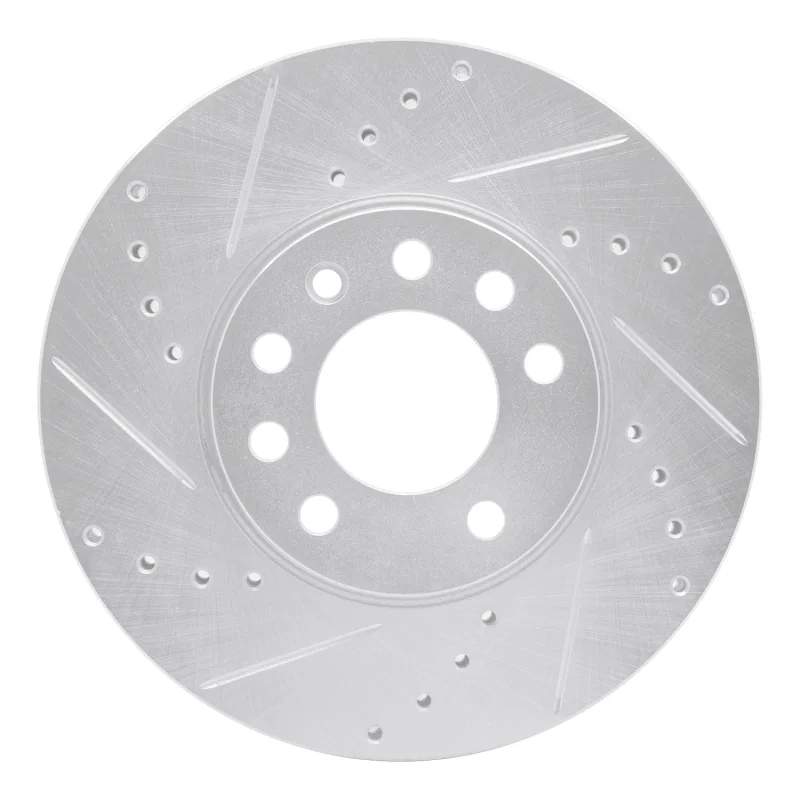 R1 Concepts 631-65015L, R1 03-11 Cadillac BLS (Mexico) Front Left Drilled & Slotted Silver Brake Rotor