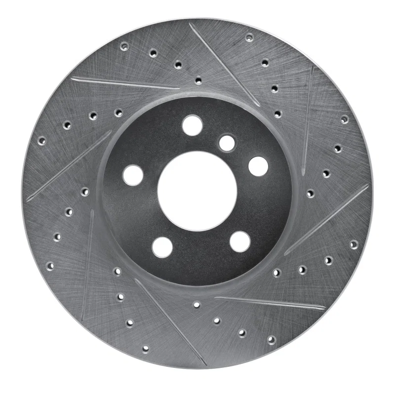 R1 Concepts 631-32018R, R1 16-24 Mini Cooper Clubman Front Right Drilled & Slotted Silver Brake Rotor