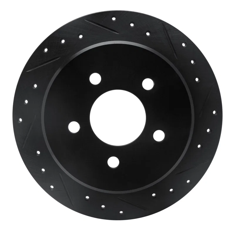R1 Concepts 633-54142R, R1 95-02 Ford Explorer Rear Right Drilled & Slotted Black Brake Rotor