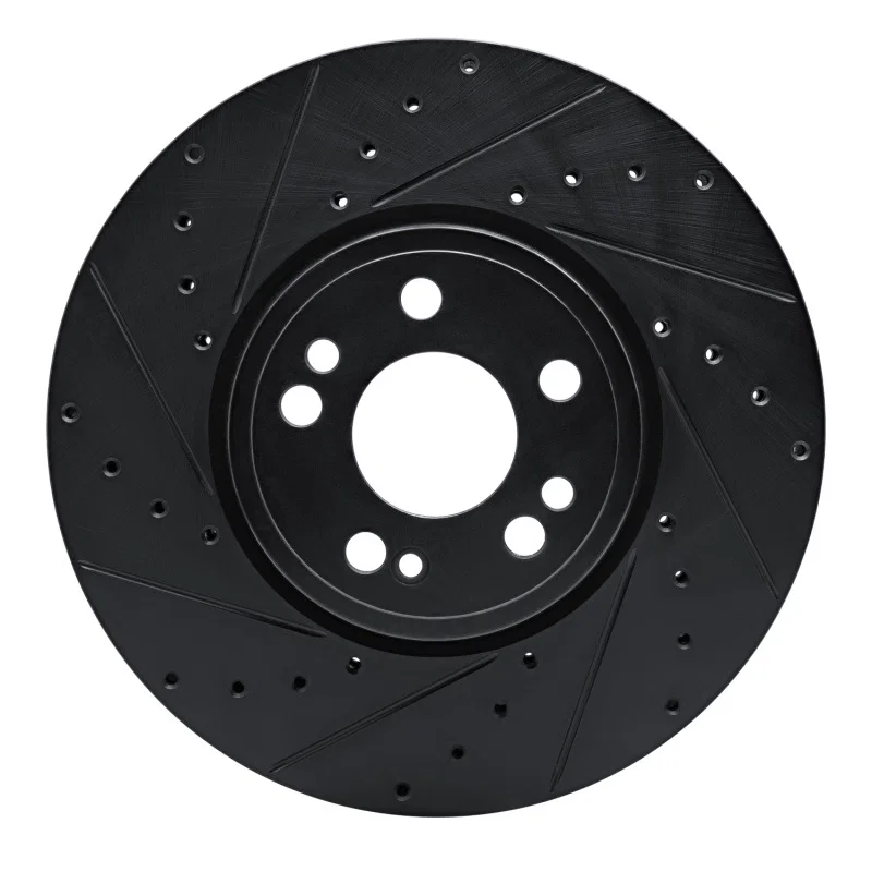 R1 Concepts 633-63181L, R1 20-23 Mercedes-Benz GLE350 Front Left Drilled & Slotted Black Brake Rotor