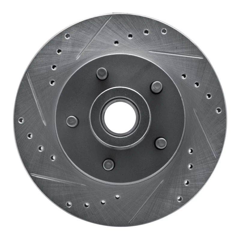 R1 Concepts 631-54013L, R1 74-79 Ford Gran Torino Front Left Drilled & Slotted Silver Brake Rotor