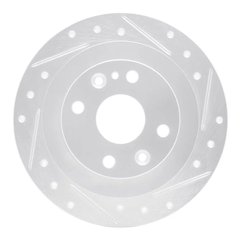 R1 Concepts 631-92012R, R1 02-10 Renault CLIO (Mexico) Rear Right Drilled & Slotted Silver Brake Rotor