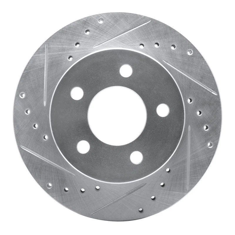 R1 Concepts 631-42022L, R1 90-99 Jeep Cherokee Front Left Drilled & Slotted Silver Brake Rotor