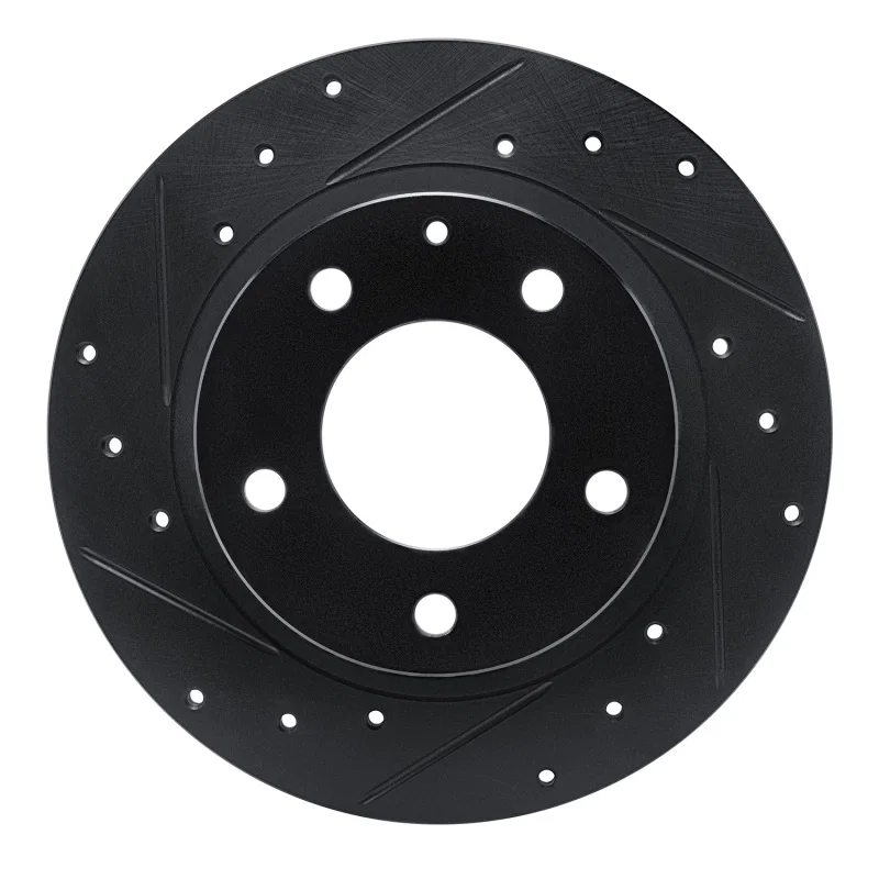 R1 Concepts 633-80029L, R1 93-03 Ford Probe Rear Left Drilled & Slotted Black Brake Rotor
