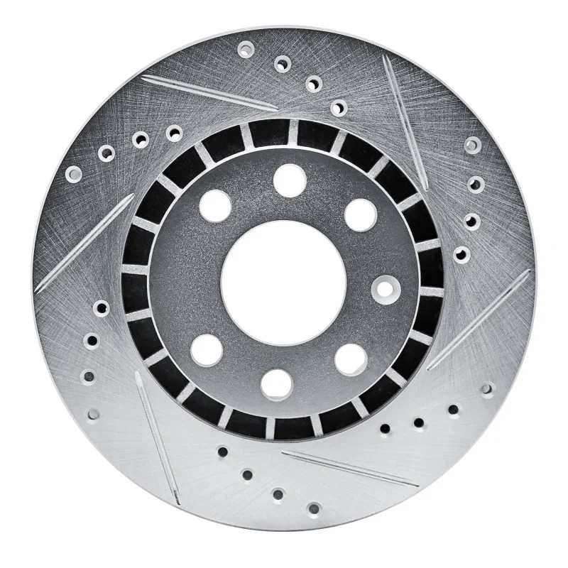 R1 Concepts 631-18000R, R1 88-02 Daewoo Lanos Front Right Drilled & Slotted Silver Brake Rotor