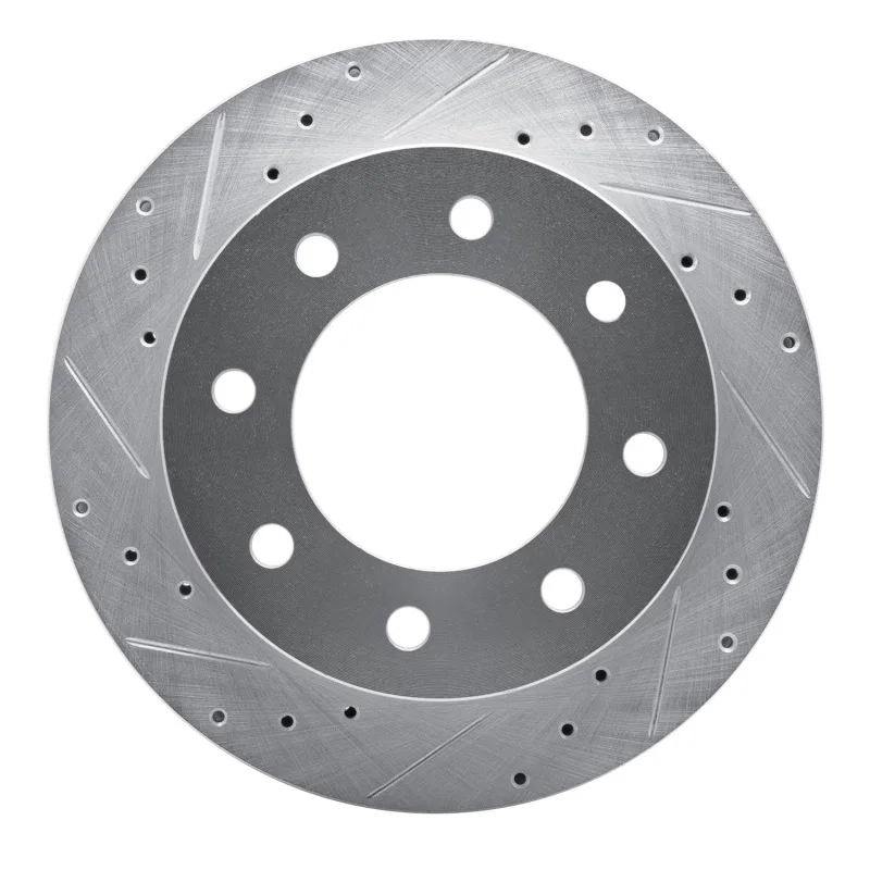 R1 Concepts 631-48048L, R1 03-05 Chevrolet Silverado 1500 Rear Left Drilled & Slotted Silver Brake Rotor