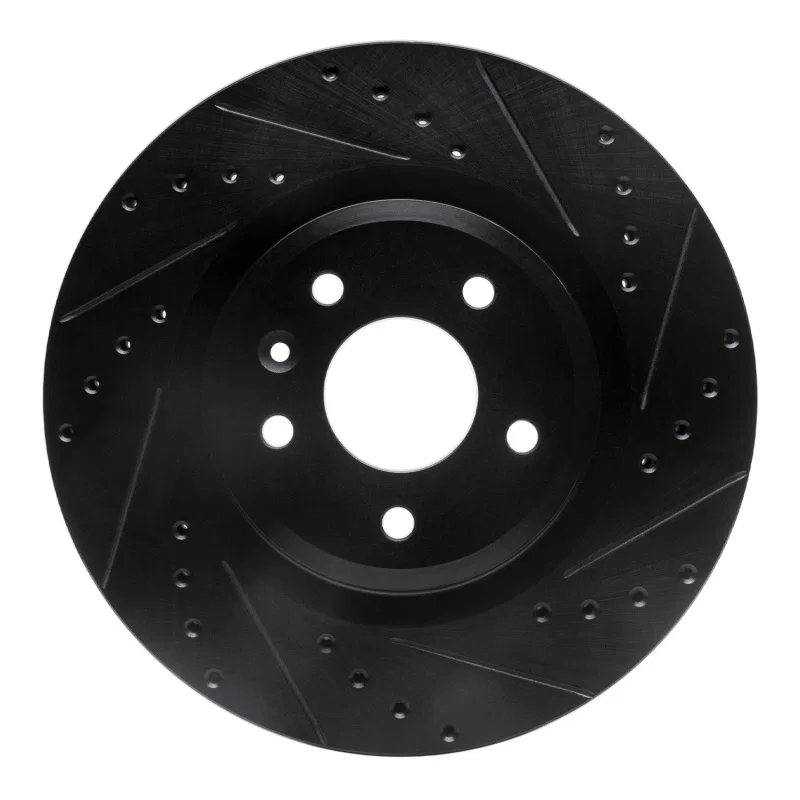 R1 Concepts 633-54062R, R1 09-10 Ford Taurus (Excl SHO) Front Right Drilled & Slotted Black Brake Rotor