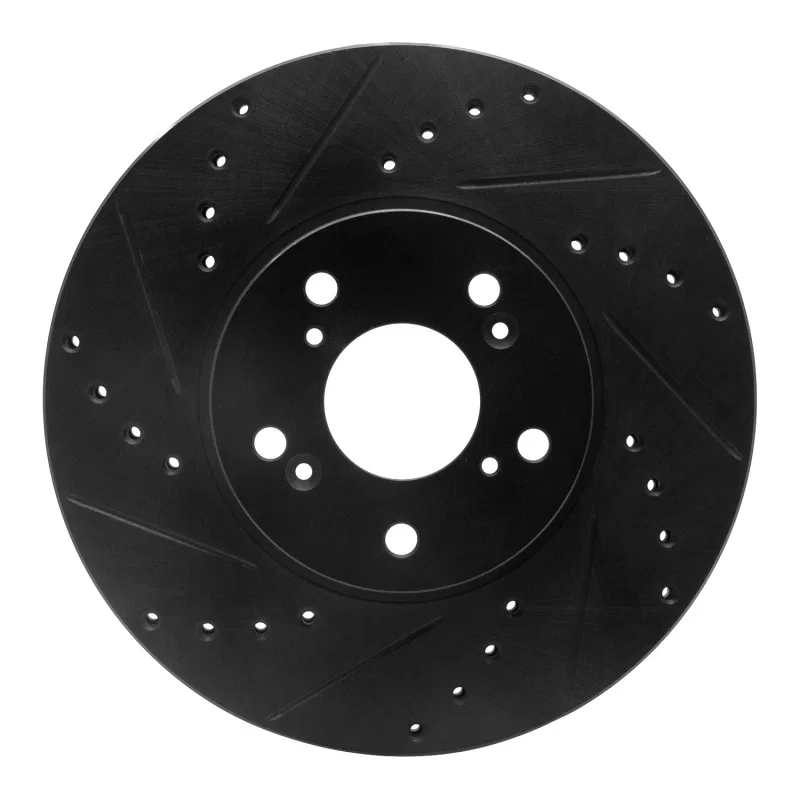 R1 Concepts 633-59043L, R1 04-14 Acura TSX Front Left Drilled & Slotted Black Brake Rotor
