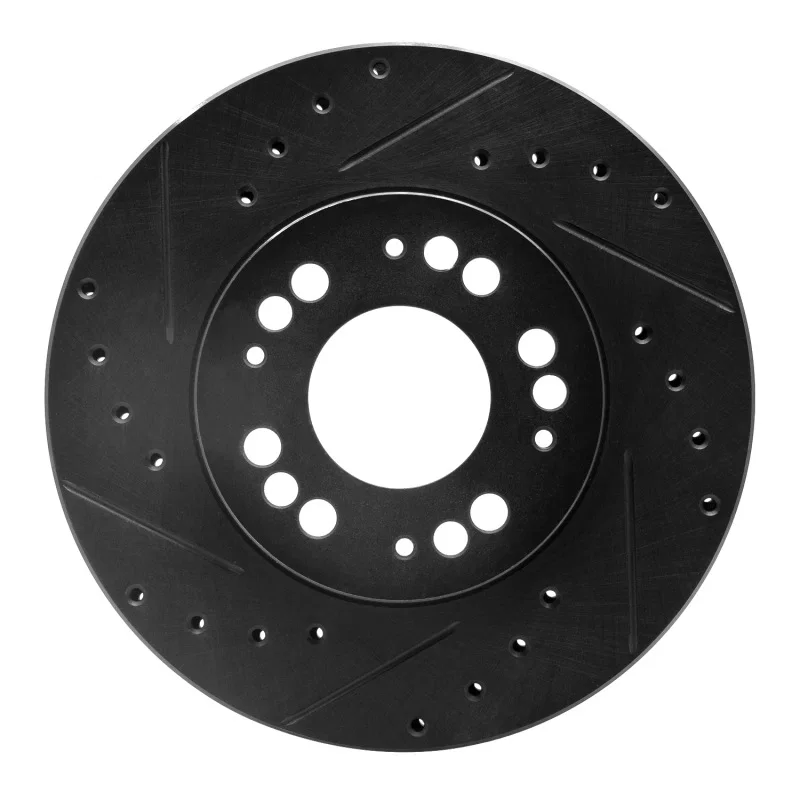 R1 Concepts 633-72015L, R1 91-04 Dodge STEALTH Front Left Drilled & Slotted Black Brake Rotor