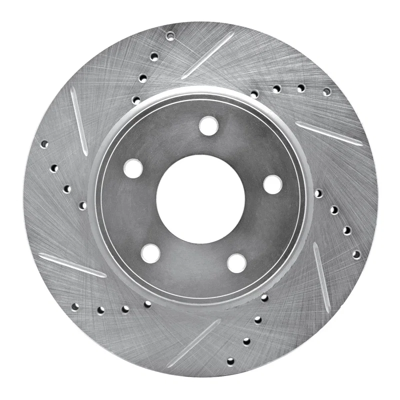 R1 Concepts 631-67103L, R1 11-25 Chevrolet City Express Front Left Drilled & Slotted Silver Brake Rotor