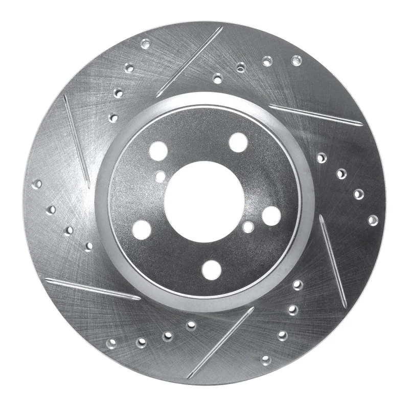 R1 Concepts 631-13039L, R1 17-23 Subaru Impreza Front Left Drilled & Slotted Silver Brake Rotor