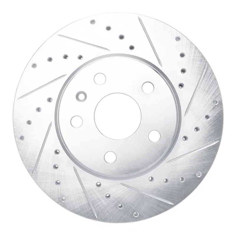 R1 Concepts 631-46025R, R1 08-14 Cadillac CTS Front Right Drilled & Slotted Silver Brake Rotor